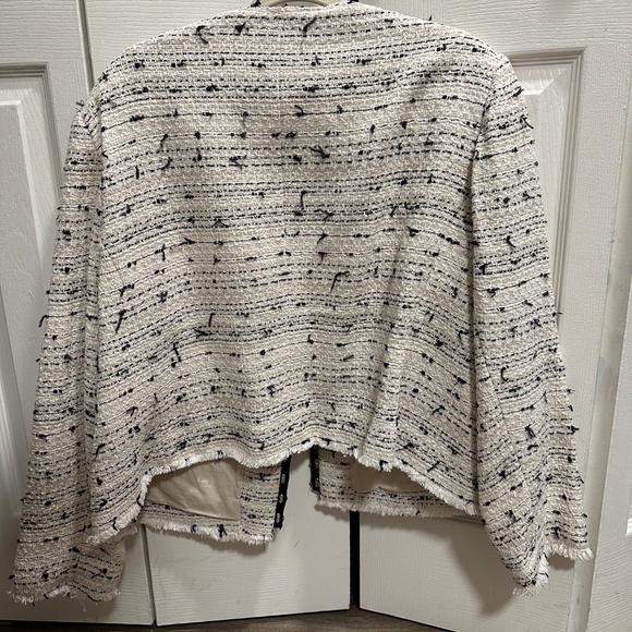 MANGO Tweed Jacket with Hook-and-Eye Fastenings | Size: 3X (fits like a 2X) - Picture 4 of 5